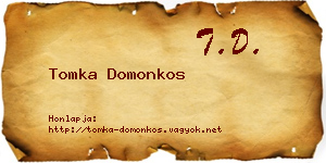 Tomka Domonkos névjegykártya